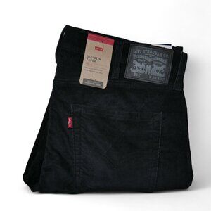 Levi's Men's 512 Corduroy Jeans Size 38x32 Slim Taper Black NEW